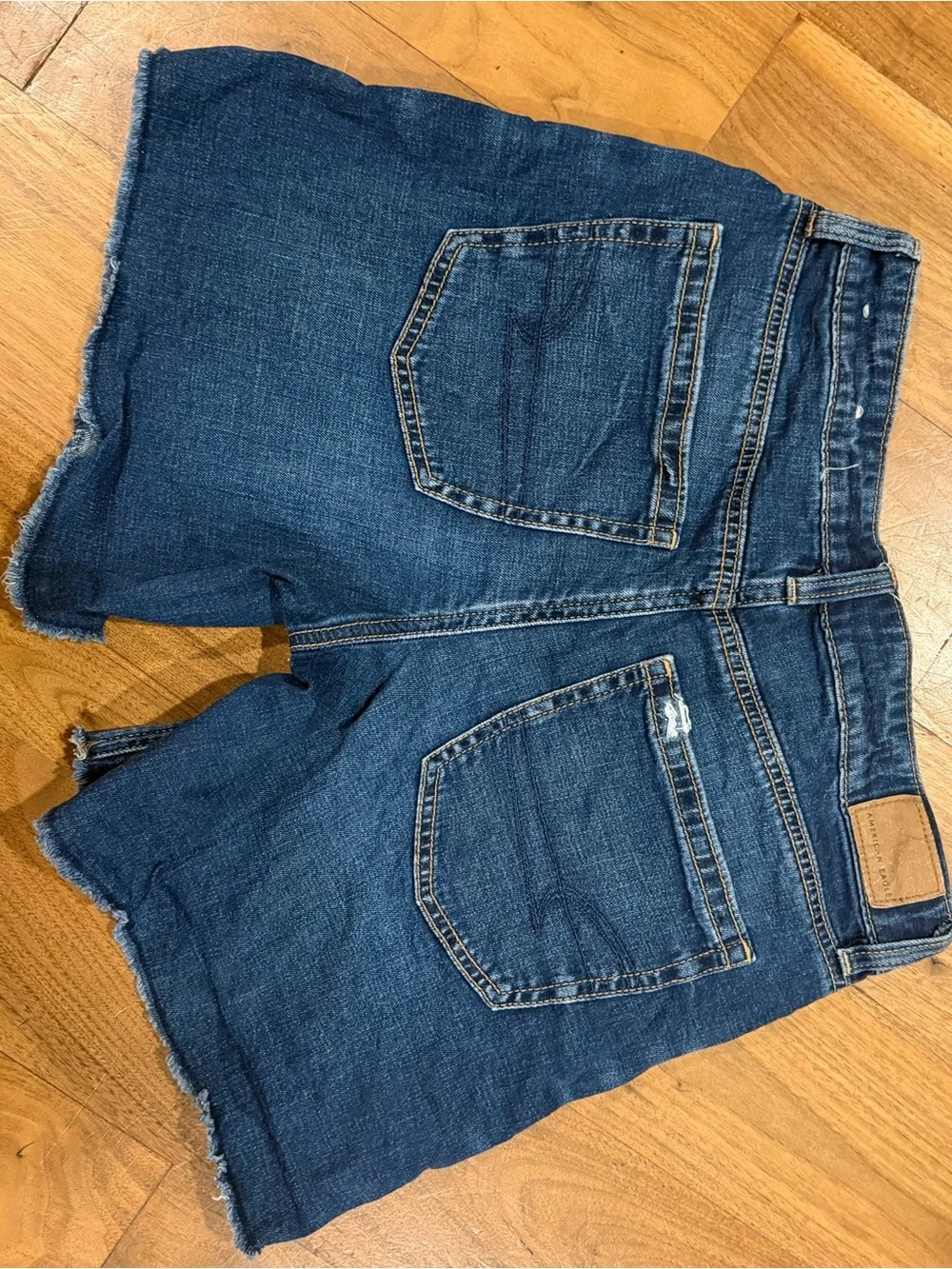 American Eagle Outfitters Indigo Denim Low-Rise Baggy Cutoff Shorts